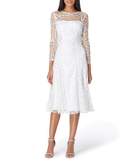 Women's 2023 Summer Puff Sleeve Smocked Floral Dress Crewneck Lace Flowy Tiered Midi Dresses. . Dillards white dress